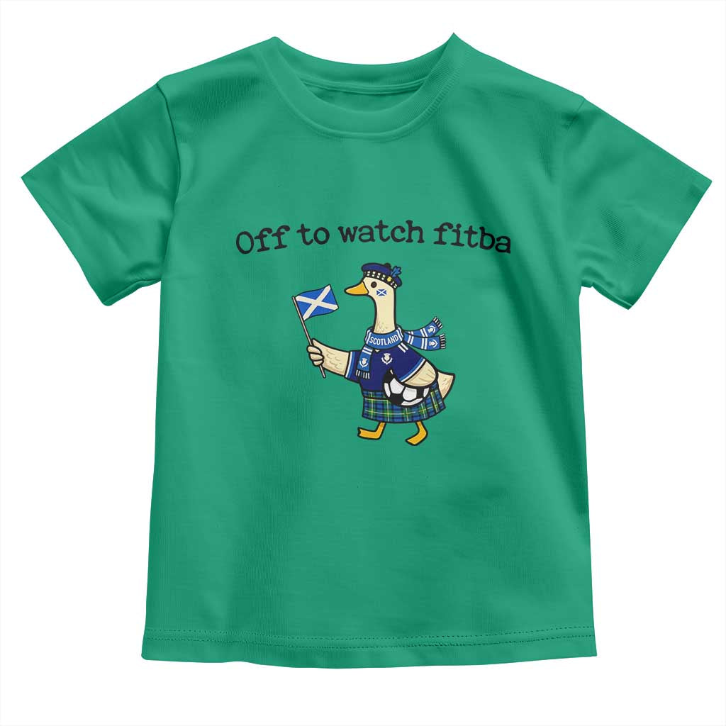 Funny Scottish Goose Scotland Football Toddler T Shirt Off to Watch Fitba Soccer Fans Meme