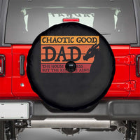 Chaotic Good Dad Funny Tabletop Gamer Parenting Spare Tire Cover Retro Sunset Vintage Fantasy Graphic