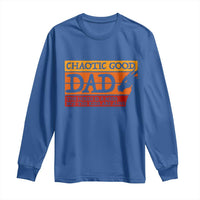 Chaotic Good Dad Funny Tabletop Gamer Parenting Long Sleeve Shirt Retro Sunset Vintage Fantasy Graphic