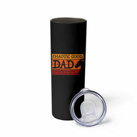 Chaotic Good Dad Funny Tabletop Gamer Parenting Skinny Tumbler Retro Sunset Vintage Fantasy Graphic