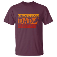 Chaotic Good Dad Funny Tabletop Gamer Parenting T Shirt Retro Sunset Vintage Fantasy Graphic