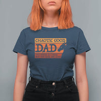 Chaotic Good Dad Funny Tabletop Gamer Parenting T Shirt For Women Retro Sunset Vintage Fantasy Graphic
