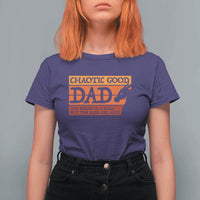 Chaotic Good Dad Funny Tabletop Gamer Parenting T Shirt For Women Retro Sunset Vintage Fantasy Graphic