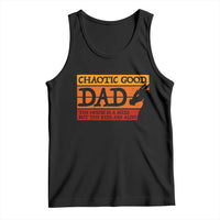 Chaotic Good Dad Funny Tabletop Gamer Parenting Tank Top Retro Sunset Vintage Fantasy Graphic