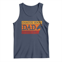 Chaotic Good Dad Funny Tabletop Gamer Parenting Tank Top Retro Sunset Vintage Fantasy Graphic