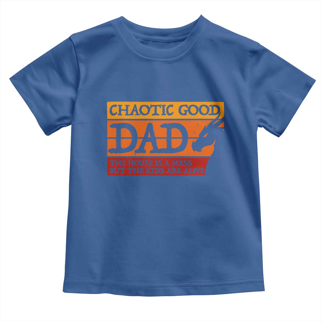 Chaotic Good Dad Funny Tabletop Gamer Parenting Toddler T Shirt Retro Sunset Vintage Fantasy Graphic