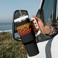 Chaotic Good Dad Funny Tabletop Gamer Parenting Tumbler With Handle Retro Sunset Vintage Fantasy Graphic