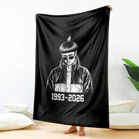 Retro Bowl Cut Music Icon Rip Memorial Throw Blanket 1993 2026 Internet Meme Pop Culture Fan