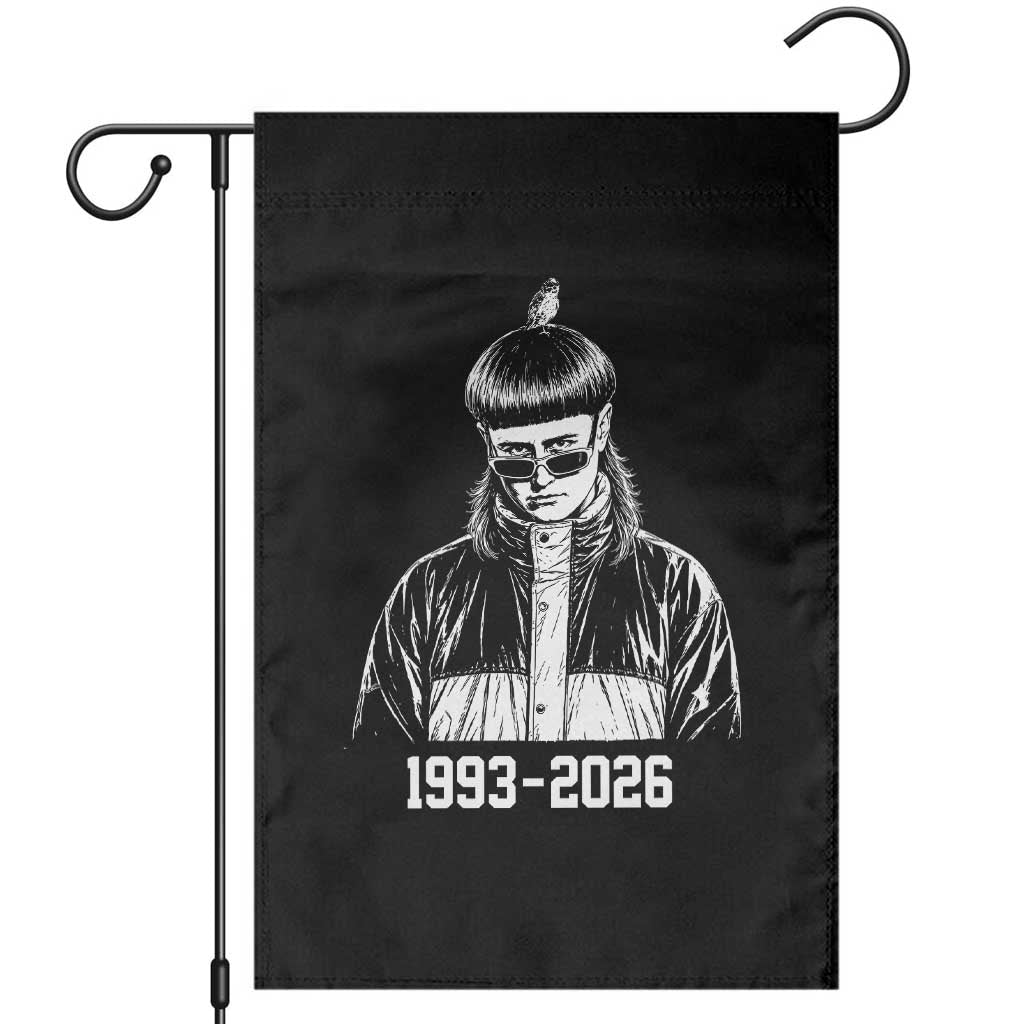 Retro Bowl Cut Music Icon Rip Memorial Garden Flag 1993 2026 Internet Meme Pop Culture Fan