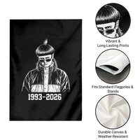 Retro Bowl Cut Music Icon Rip Memorial Garden Flag 1993 2026 Internet Meme Pop Culture Fan