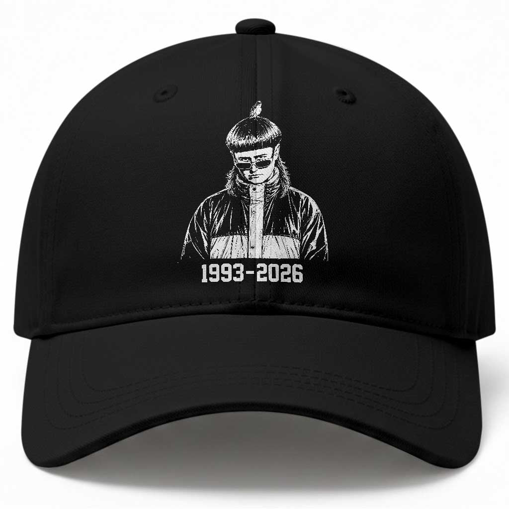 Retro Bowl Cut Music Icon Rip Memorial Baseball Cap 1993 2026 Internet Meme Pop Culture Fan
