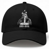 Retro Bowl Cut Music Icon Rip Memorial Baseball Cap 1993 2026 Internet Meme Pop Culture Fan