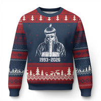 Retro Bowl Cut Music Icon Rip Memorial Ugly Christmas Sweater 1993 2026 Internet Meme Pop Culture Fan