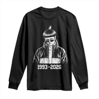 Retro Bowl Cut Music Icon Rip Memorial Long Sleeve Shirt 1993 2026 Internet Meme Pop Culture Fan