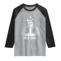 Retro Bowl Cut Music Icon Rip Memorial Raglan Shirt 1993 2026 Internet Meme Pop Culture Fan