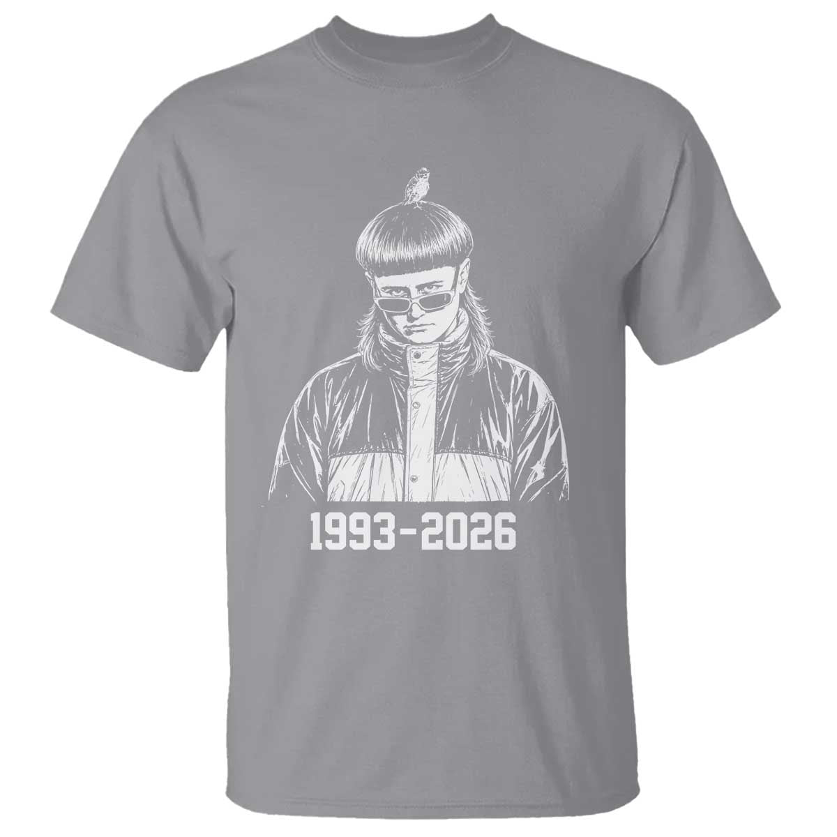 Retro Bowl Cut Music Icon Rip Memorial T Shirt 1993 2026 Internet Meme Pop Culture Fan
