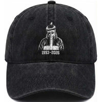 Retro Bowl Cut Music Icon Rip Memorial Washed Cotton Baseball Cap 1993 2026 Internet Meme Pop Culture Fan