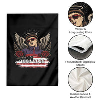 Retro Bowl Cut Music Icon Angel Wings Rest In Peace Garden Flag American Flag Memorial 1993 2026 Pop Culture Fan