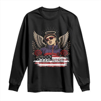 Retro Bowl Cut Music Icon Angel Wings Rest In Peace Long Sleeve Shirt American Flag Memorial 1993 2026 Pop Culture Fan