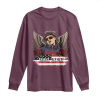 Retro Bowl Cut Music Icon Angel Wings Rest In Peace Long Sleeve Shirt American Flag Memorial 1993 2026 Pop Culture Fan