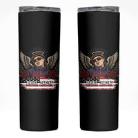 Retro Bowl Cut Music Icon Angel Wings Rest In Peace Skinny Tumbler American Flag Memorial 1993 2026 Pop Culture Fan