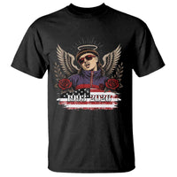 Retro Bowl Cut Music Icon Angel Wings Rest In Peace T Shirt American Flag Memorial 1993 2026 Pop Culture Fan