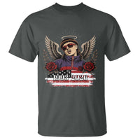 Retro Bowl Cut Music Icon Angel Wings Rest In Peace T Shirt American Flag Memorial 1993 2026 Pop Culture Fan