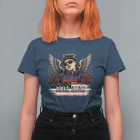 Retro Bowl Cut Music Icon Angel Wings Rest In Peace T Shirt For Women American Flag Memorial 1993 2026 Pop Culture Fan