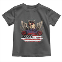Retro Bowl Cut Music Icon Angel Wings Rest In Peace Toddler T Shirt American Flag Memorial 1993 2026 Pop Culture Fan