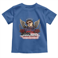 Retro Bowl Cut Music Icon Angel Wings Rest In Peace Toddler T Shirt American Flag Memorial 1993 2026 Pop Culture Fan