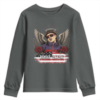 Retro Bowl Cut Music Icon Angel Wings Rest In Peace Youth Sweatshirt American Flag Memorial 1993 2026 Pop Culture Fan