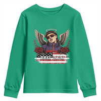Retro Bowl Cut Music Icon Angel Wings Rest In Peace Youth Sweatshirt American Flag Memorial 1993 2026 Pop Culture Fan