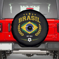 Retro Brasil Soccer Pride Crest Est 1914 Spare Tire Cover Vintage Brazil Flag Futbol Lover Football Fans