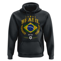 Retro Brasil Soccer Pride Crest Est 1914 Hoodie Vintage Brazil Flag Futbol Lover Football Fans