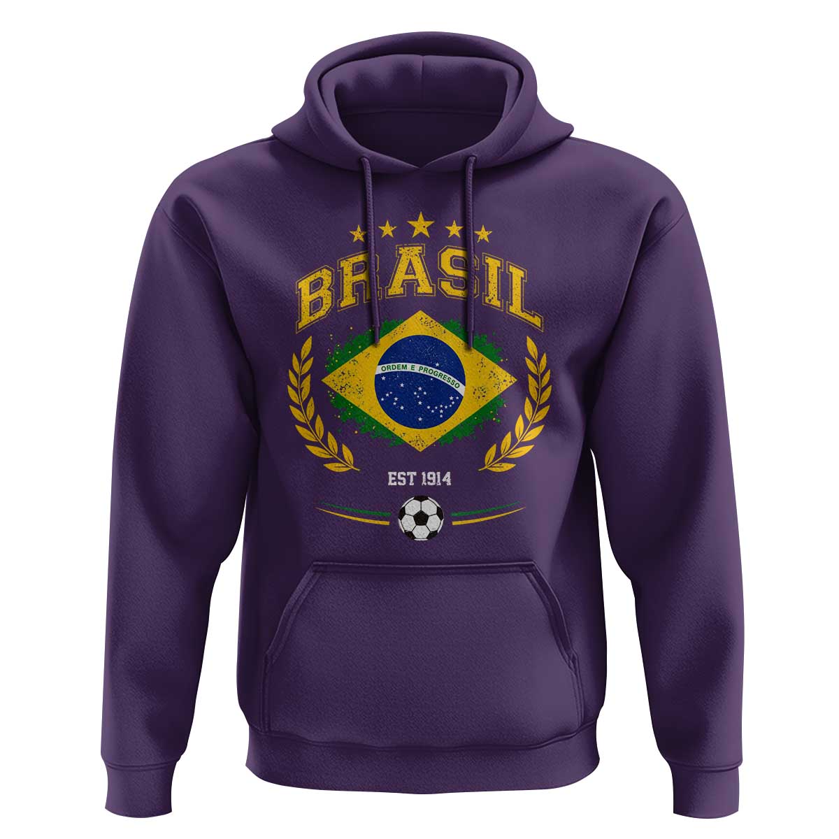 Retro Brasil Soccer Pride Crest Est 1914 Hoodie Vintage Brazil Flag Futbol Lover Football Fans