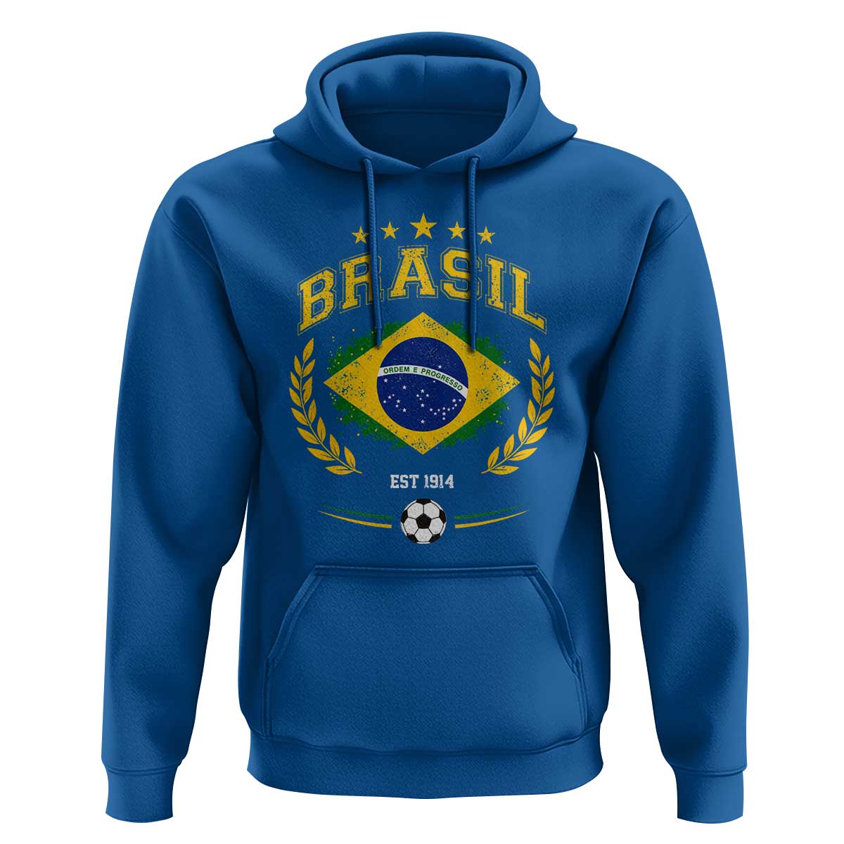 Retro Brasil Soccer Pride Crest Est 1914 Hoodie Vintage Brazil Flag Futbol Lover Football Fans
