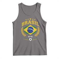 Retro Brasil Soccer Pride Crest Est 1914 Tank Top Vintage Brazil Flag Futbol Lover Football Fans