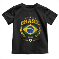 Retro Brasil Soccer Pride Crest Est 1914 Toddler T Shirt Vintage Brazil Flag Futbol Lover Football Fans