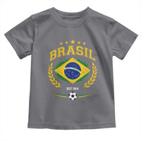 Retro Brasil Soccer Pride Crest Est 1914 Toddler T Shirt Vintage Brazil Flag Futbol Lover Football Fans