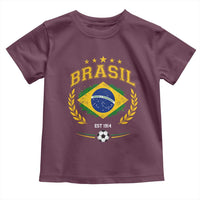 Retro Brasil Soccer Pride Crest Est 1914 Toddler T Shirt Vintage Brazil Flag Futbol Lover Football Fans