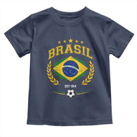 Retro Brasil Soccer Pride Crest Est 1914 Toddler T Shirt Vintage Brazil Flag Futbol Lover Football Fans