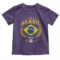 Retro Brasil Soccer Pride Crest Est 1914 Toddler T Shirt Vintage Brazil Flag Futbol Lover Football Fans
