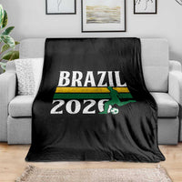 Vintage Brazil 2026 Soccer Player Throw Blanket Retro Brasil Futbol Football Fans Sports Lover