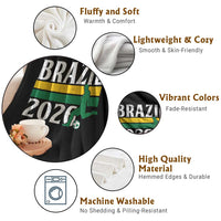 Vintage Brazil 2026 Soccer Player Throw Blanket Retro Brasil Futbol Football Fans Sports Lover
