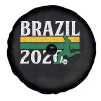 Vintage Brazil 2026 Soccer Player Spare Tire Cover Retro Brasil Futbol Football Fans Sports Lover
