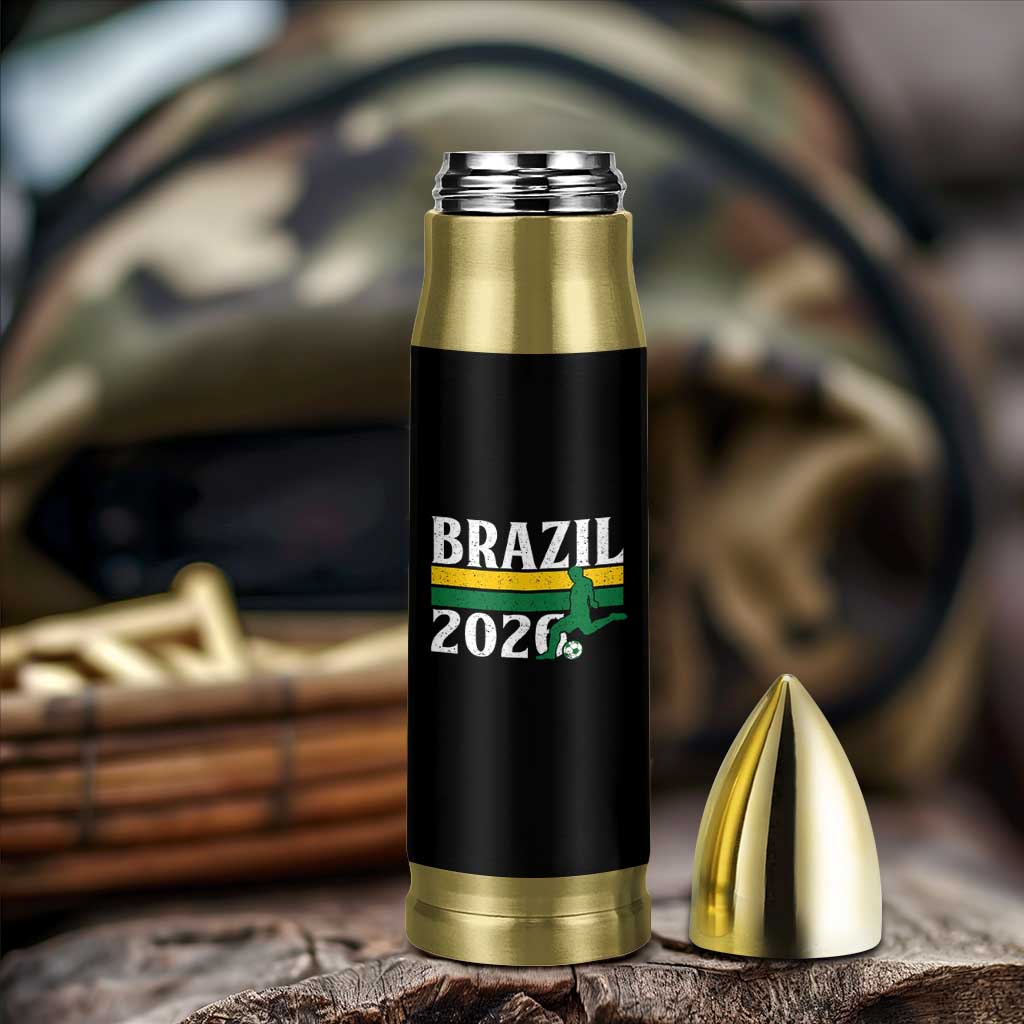 Vintage Brazil 2026 Soccer Player Bullet Tumbler Retro Brasil Futbol Football Fans Sports Lover