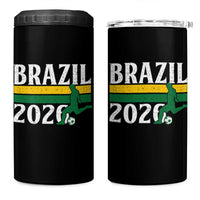 Vintage Brazil 2026 Soccer Player 4 in 1 Can Cooler Tumbler Retro Brasil Futbol Football Fans Sports Lover