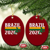Vintage Brazil 2026 Soccer Player Ceramic Ornament Retro Brasil Futbol Football Fans Sports Lover
