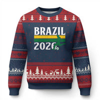 Vintage Brazil 2026 Soccer Player Ugly Christmas Sweater Retro Brasil Futbol Football Fans Sports Lover