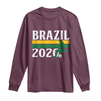 Vintage Brazil 2026 Soccer Player Long Sleeve Shirt Retro Brasil Futbol Football Fans Sports Lover